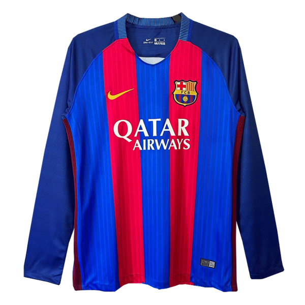 Vintage Soccer Jersey Barcelona Home Long Sleeve 16 17