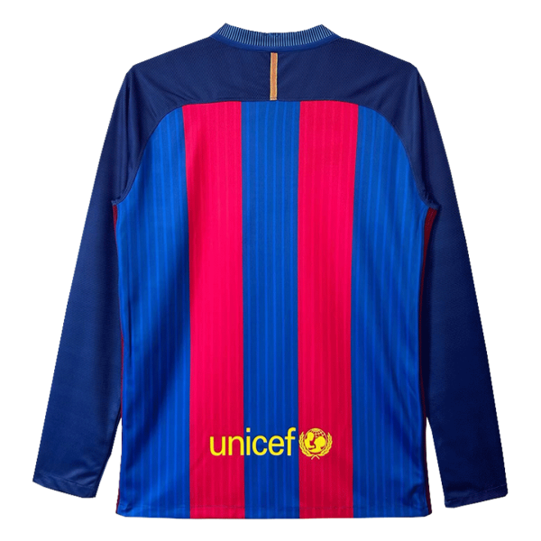 Vintage Soccer Jersey Barcelona Home Long Sleeve 16 17 1