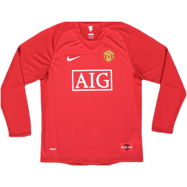 Vintage Soccer Jersey Manchester United Home Long Sleeve 2007 08