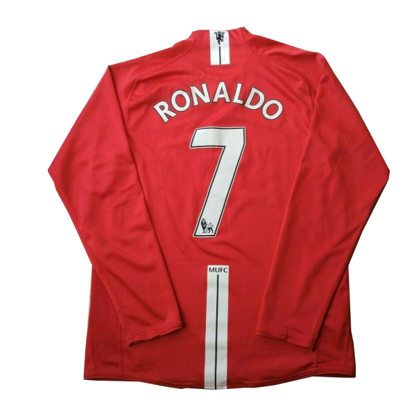 Vintage Soccer Jersey Ronaldo 7 Manchester United Home Long Sleeve 2007 08