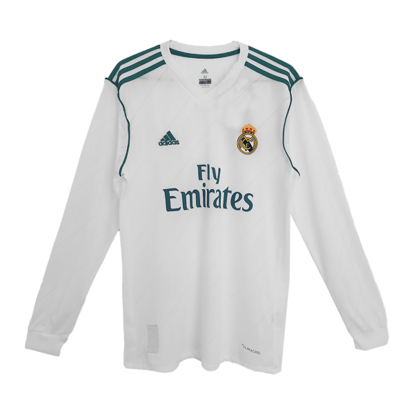 Vintage Soccer Jersey Real Madrid Home Long Sleeve 2017 18