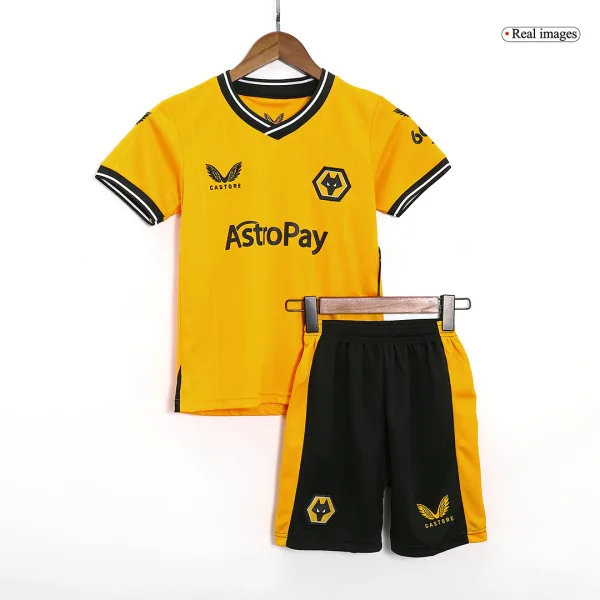 Wolverhampton Wanderers Home Kids Soccer Jerseys Kit 2023 24