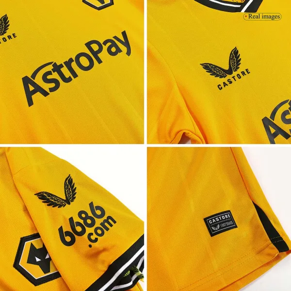 Wolverhampton Wanderers Home Kids Soccer Jerseys Kit 2023 24 7