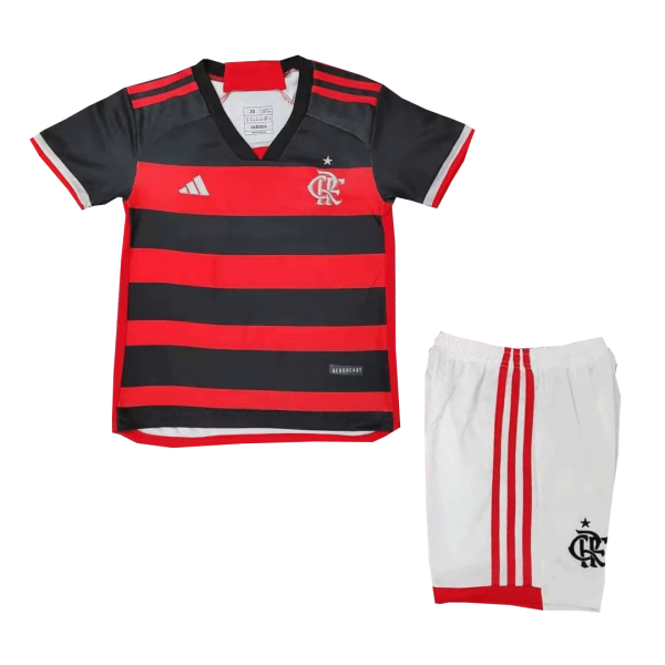 Cr Flamengo Home Kids Soccer Jerseys Kit 2024 25