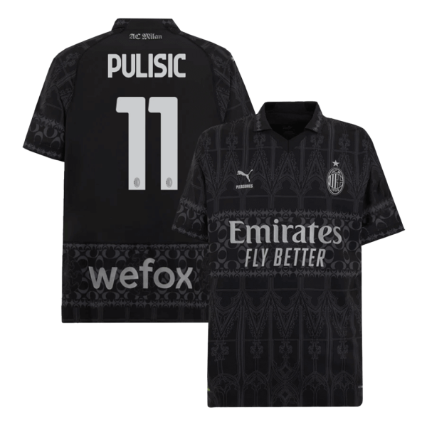 Pulisic 11 Ac Milan X Pleasures Fourth Away Soccer Jersey 2023 24