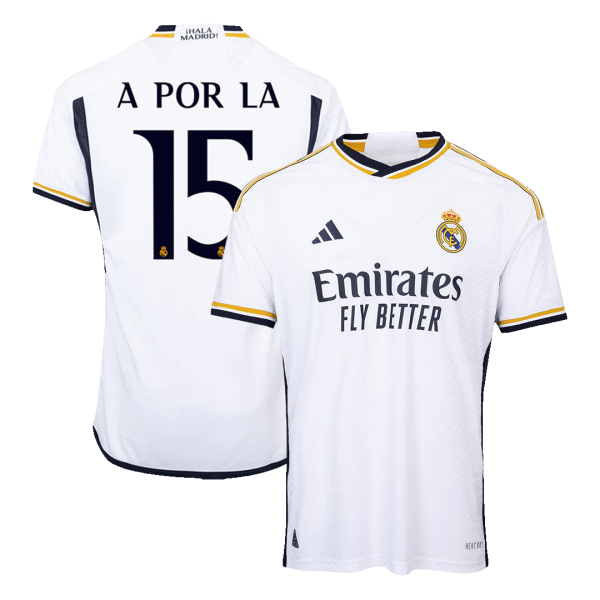 A Por La 15 Real Madrid Home Authentic Soccer Jersey 2023 24