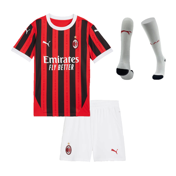 Ac Milan Home Kids Soccer Jerseys Full Kit 2024 25