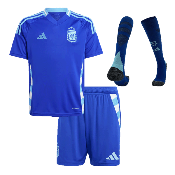 Argentina Away Kids Soccer Jerseys Full Kit Copa America 2024