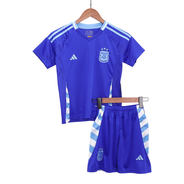 Argentina Away Kids Soccer Jerseys Full Kit Copa America 2024 2