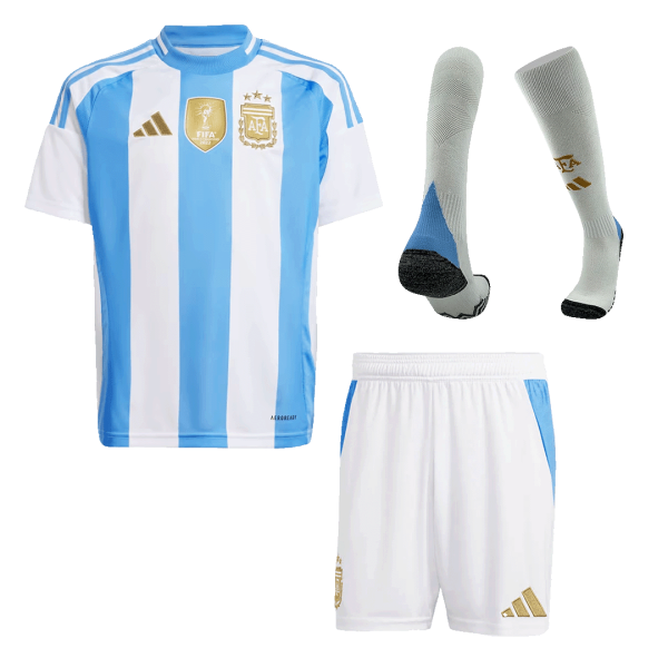 Argentina Home Kids Soccer Jerseys Full Kit 2024