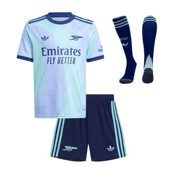 Arsenal Third Away Kids Soccer Jerseys Full Kit 2024 25