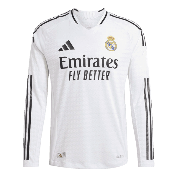 Authentic Real Madrid Home Long Sleeve Soccer Jersey 2024 25