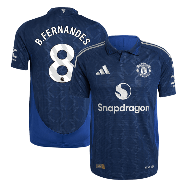 B Fernandes 8 Manchester United Away Authentic Soccer Jersey 2024 25