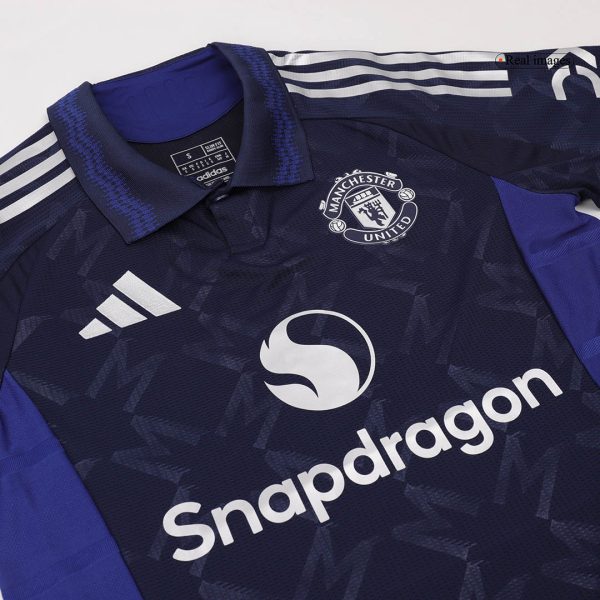 B Fernandes 8 Manchester United Away Authentic Soccer Jersey 2024 25 9