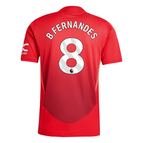 B Fernandes 8 Manchester United Home Authentic Soccer Jersey 2024 25 2