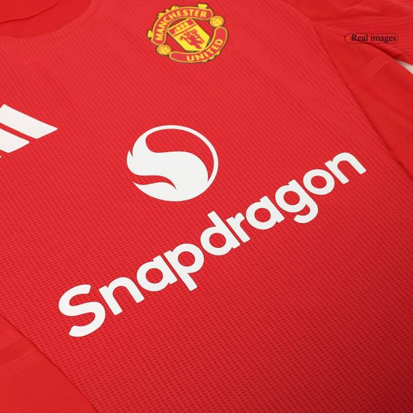 B Fernandes 8 Manchester United Home Authentic Soccer Jersey 2024 25 8