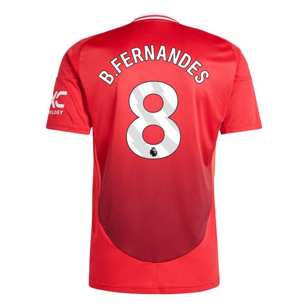 B Fernandes 8 Manchester United Home Soccer Jersey 2024 25 2