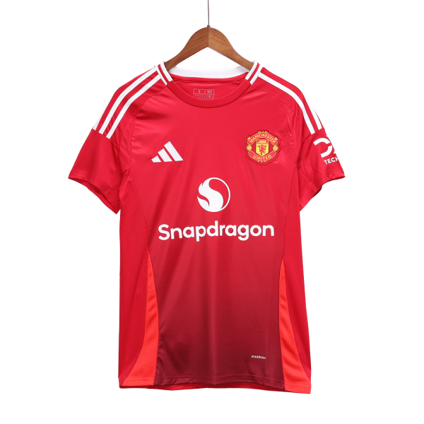 B Fernandes 8 Manchester United Home Soccer Jersey 2024 25 3