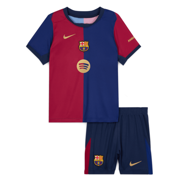 Barcelona Home Kids Soccer Jerseys Kit 2024 25 Spotify Logo Without Text