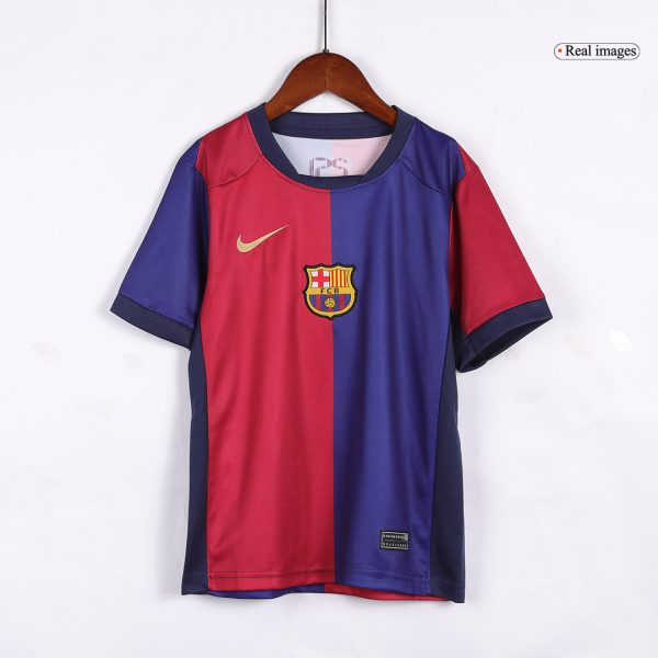 Barcelona Home Kids Soccer Jerseys Kit 2024 25 Spotify Logo Without Text 3