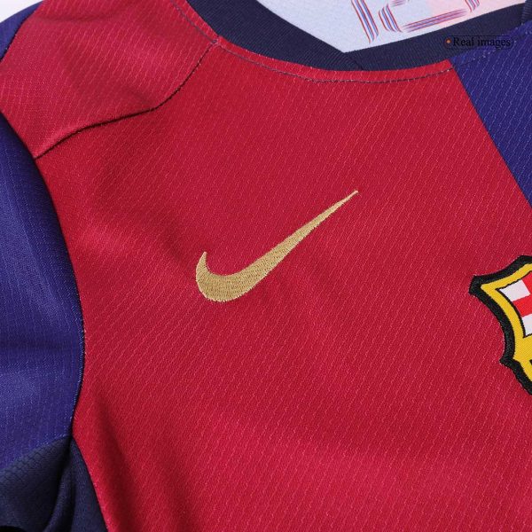 Barcelona Home Kids Soccer Jerseys Kit 2024 25 Spotify Logo Without Text 9