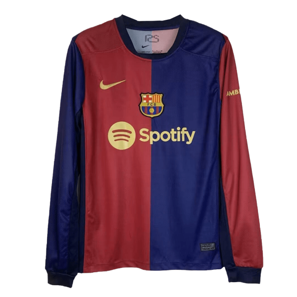 Barcelona Home Long Sleeve Soccer Jersey 2024 25