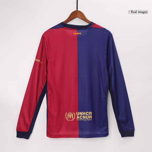 Barcelona Home Long Sleeve Soccer Jersey 2024 25 3