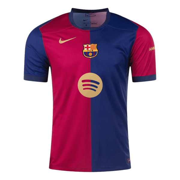 Barcelona Home Soccer Jersey 2024 25 Spotify Logo Without Text