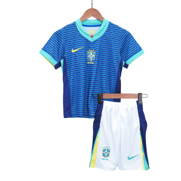 Brazil Away Kids Soccer Jerseys Full Kit Copa America 2024 2