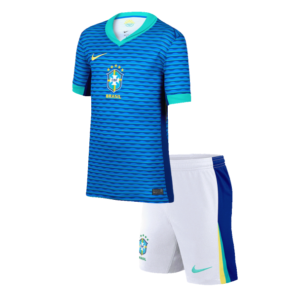 Brazil Away Kids Soccer Jerseys Kit Copa America 2024