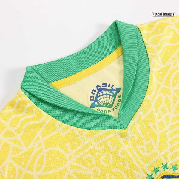 Brazil Home Kids Soccer Jerseys Full Kit Copa America 2024 7