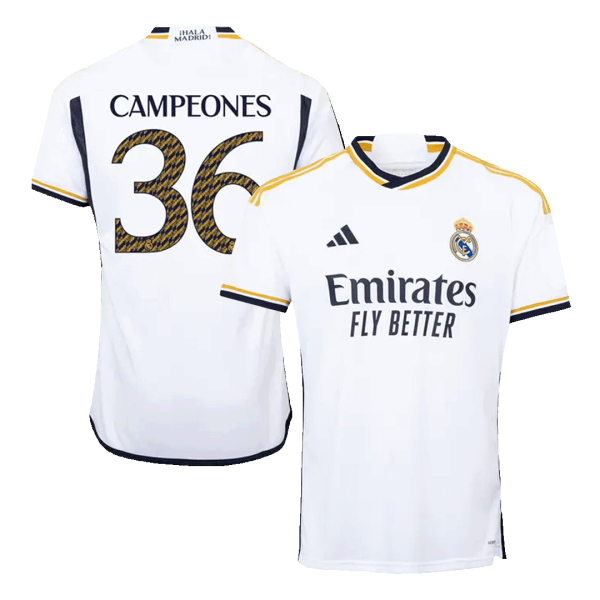 Campeones 36 Real Madrid Home Soccer Jersey 2023 24