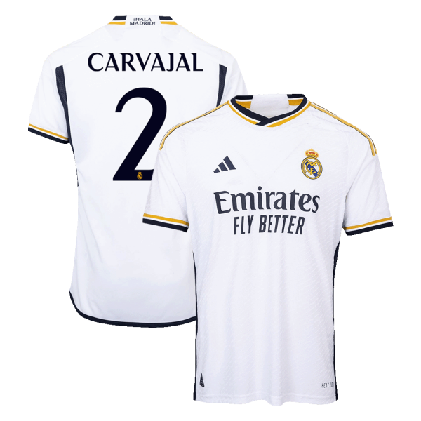 Carvajal 2 Real Madrid Home Authentic Soccer Jersey 2023 24