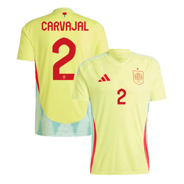 Carvajal 2 Spain Away Soccer Jersey Euro 2024