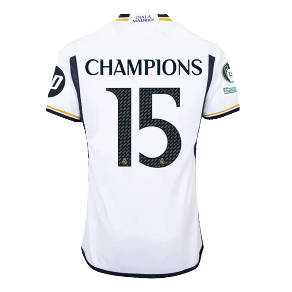 Champions 15 Real Madrid Home Soccer Jersey 2023 24 Ucl Final 2