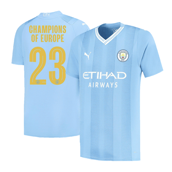 Champions Of Europe 23 Manchester City Home Jersey 2023 24