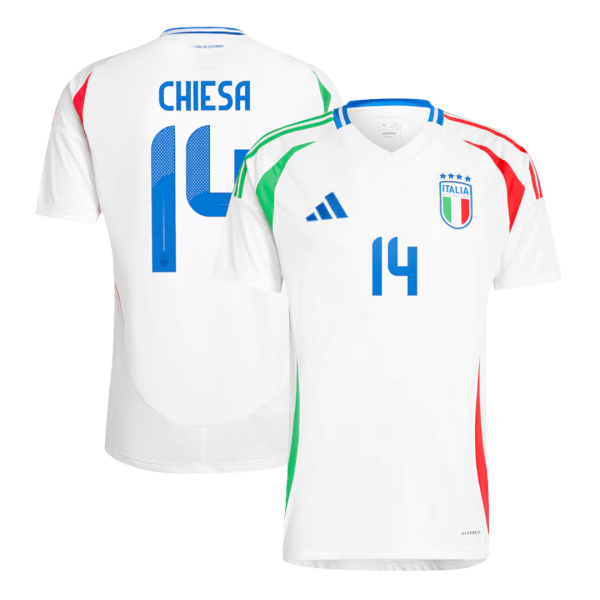 Chiesa 14 Italy Away Soccer Jersey Euro 2024