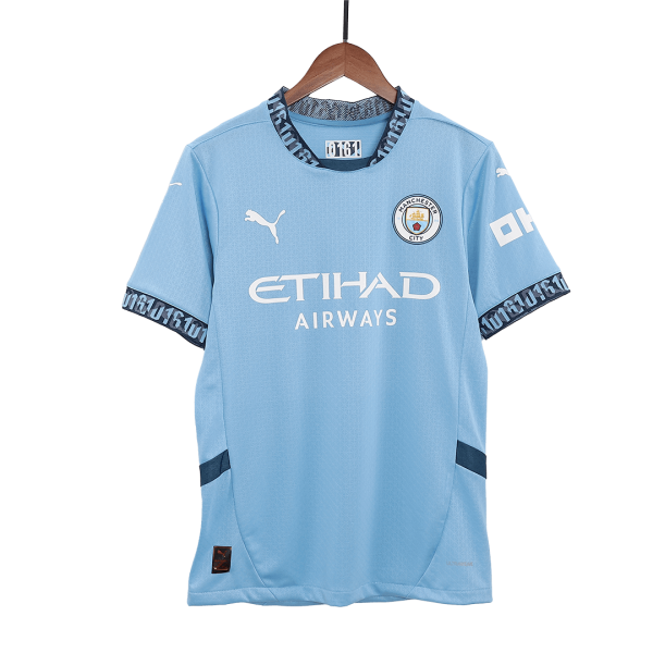 De Bruyne 17 Manchester City Home Authentic Soccer Jersey 2024 25 Ucl 3