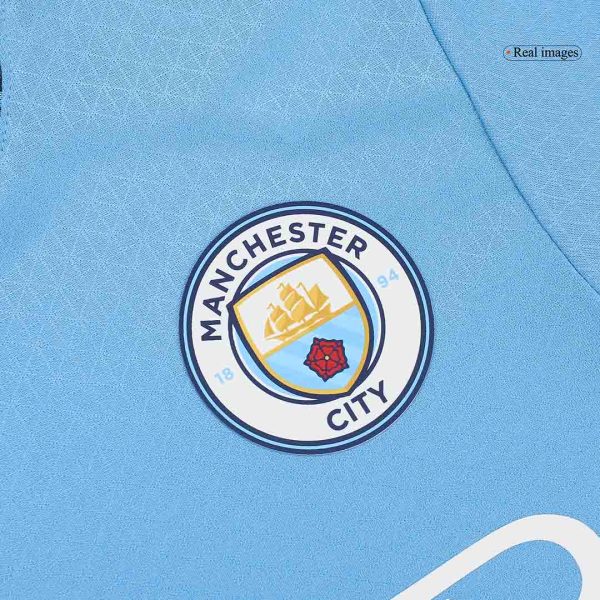 De Bruyne 17 Manchester City Home Authentic Soccer Jersey 2024 25 Ucl 7