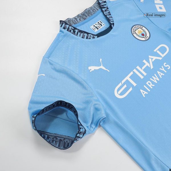 De Bruyne 17 Manchester City Home Authentic Soccer Jersey 2024 25 Ucl 9