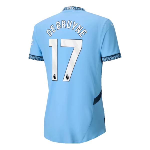 De Bruyne 17 Manchester City Home Authentic Soccer Jersey 2024 25 2