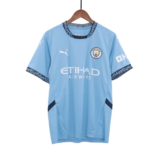 De Bruyne 17 Manchester City Home Soccer Jersey 2024 25 Ucl 3