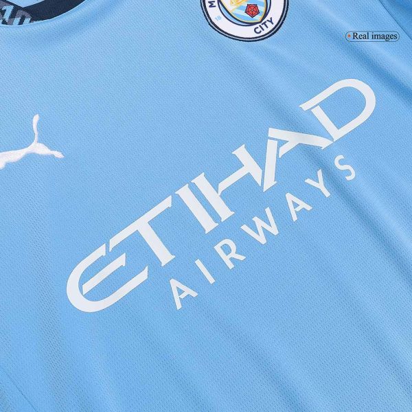 De Bruyne 17 Manchester City Home Soccer Jersey 2024 25 Ucl 8