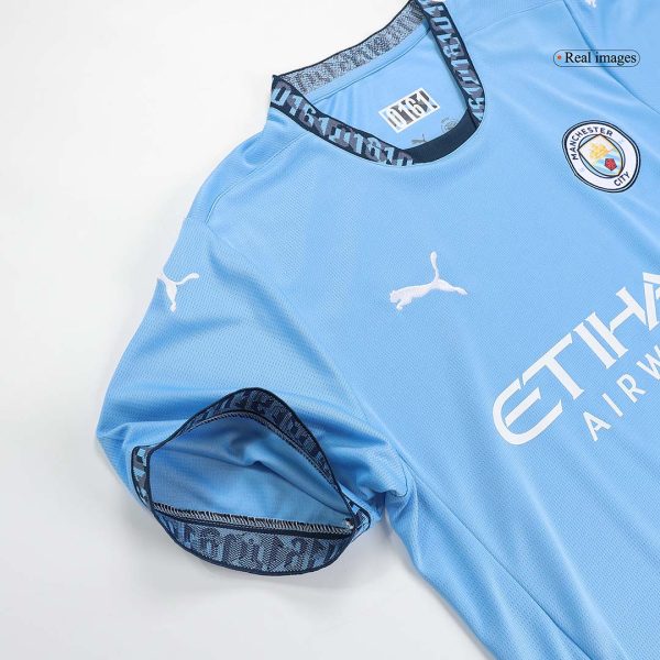 De Bruyne 17 Manchester City Home Soccer Jersey 2024 25 Ucl 9