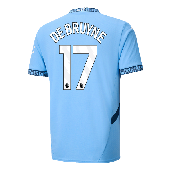 De Bruyne 17 Manchester City Home Soccer Jersey 2024 25 2