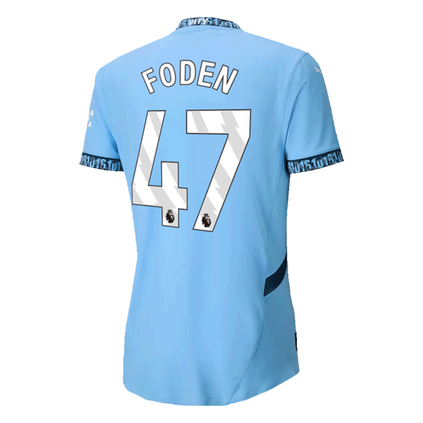 Foden 47 Manchester City Home Authentic Soccer Jersey 2024 25 2