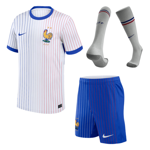 France Away Kids Soccer Jerseys Full Kit Euro 2024