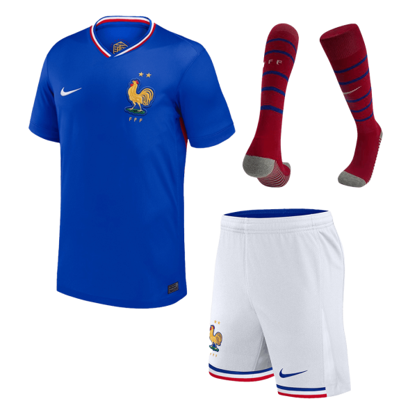 France Home Kids Soccer Jerseys Full Kit Euro 2024