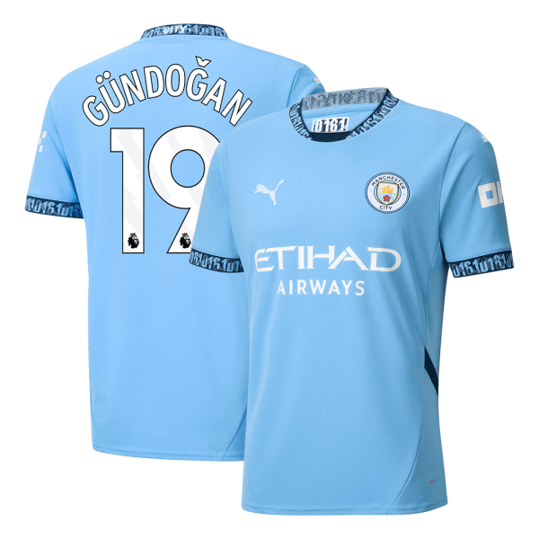 G Ndo An 19 Manchester City Home Soccer Jersey 2024 25