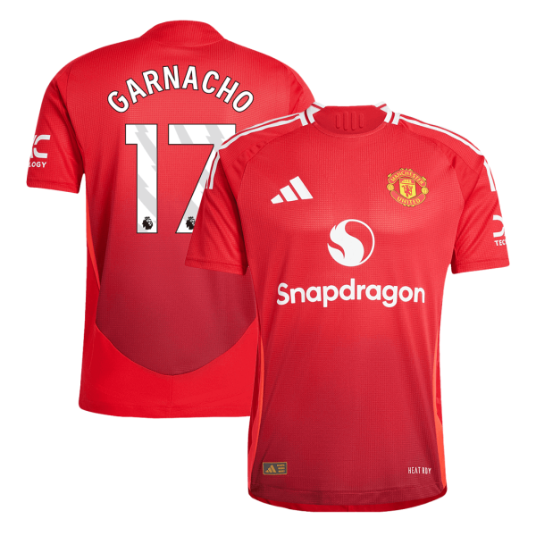 Garnacho 17 Manchester United Home Authentic Soccer Jersey 2024 25